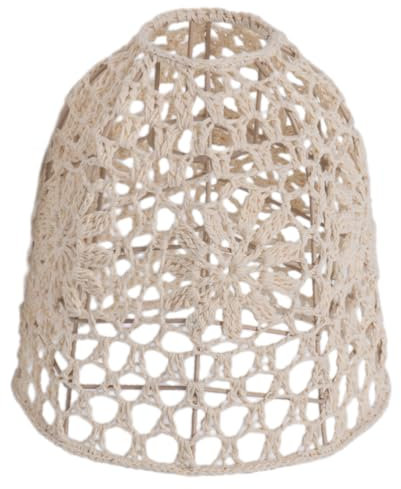 Luxshiny Bohemian Hängelampe Lampenschirm Aus Baumwollseil Handgewebter Vintage Lampenschirm Für Wohnzimmer Schlafzimmer Esszimmer Stabil Langlebig Dekorativ Beige