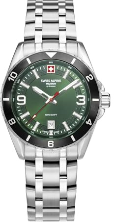 swiss alpine military Herren Uhr Analog Quarz 7034.1 Edelstahl