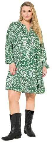 Studio Untold Damen große Größen Übergrößen Plus Size Kleid, kurz, grafischer Print, Ballon-Ärmel waldgrün 42+ 833782451-42+