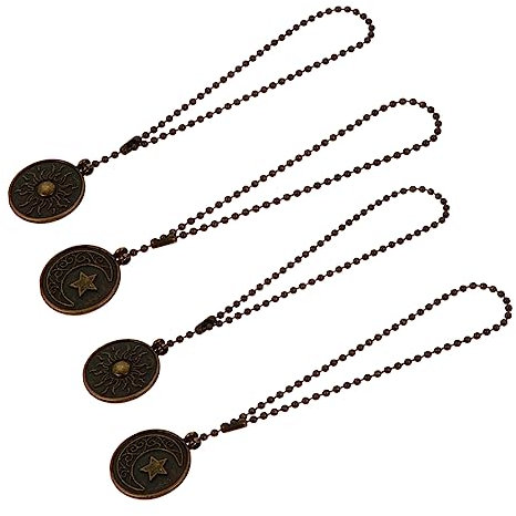 KONTONTY 4pcs Ceiling Fan Pendant Fan Pull Chain Pendant Tube Clamp Connectors Light Chain Extender Bronze Pull Chain Ceiling Fan Chain Extender Light Pull Chain Pendant Coffee Metal