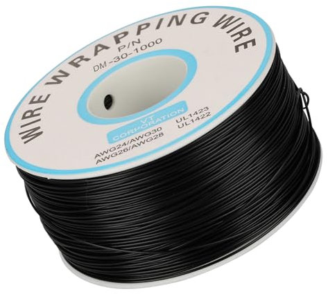 Filo di Rame Stagnato 30 AWG, Filo Avvolgente Isolante Flessibile per Test Elettronici con Bobina di Plastica, Resistente Al Calore Fino a 80 ℃ per Laptop, Scheda Madre, Display
