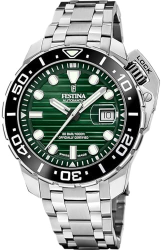 Festina Uhr Für Herren F20043/4 Swiss Made Diver Silber Edelstahl Case SilberEdelstahl Band