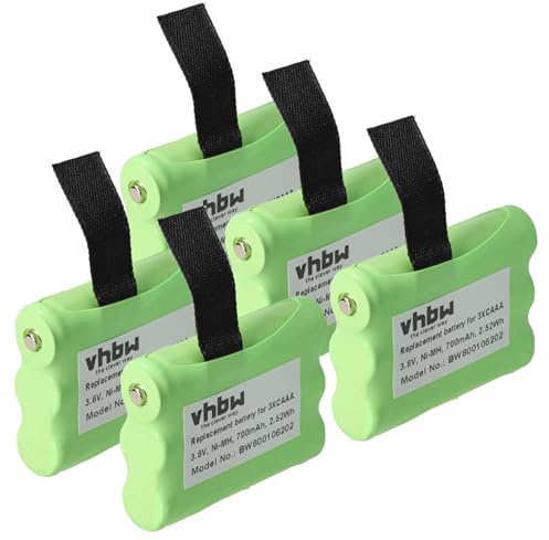 vhbw 5X Akku Ersatz für 53617, 3XCAAA, KEBT-086-B für Funkgerät, Walkie Talkie (700 mAh, 3,6 V, NiMH)