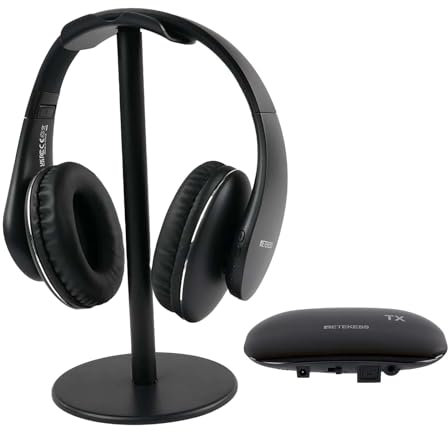 Retekess TA005P Wireless Headphones for TV, Wireless Headphones for TV, Second Generation Earmuffs, High Definition Sound Quality, with Headphone Stand, for Families