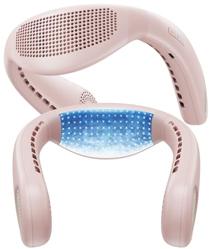 TORRAS COOLiFY Air 2026 Upgraded Neck Fan Air Conditioner, Ultra-Light Portable Fan Rechargeable, Personal Cooling Neck with 3 Modes Fan/Cooler/Heat for Travel, Camping, Outdoor Gift for Women, Pink