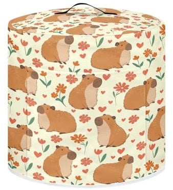 Drnuikhe Cute Guinea Pig Print Insulated Pressure Cooker Appliance Cover, Also Fit for Rice Cooker, Air Fryer and Crock Pot, 6 Qt Dust Cover with Pocket for Spoon/Cooking Utensils/Recipes