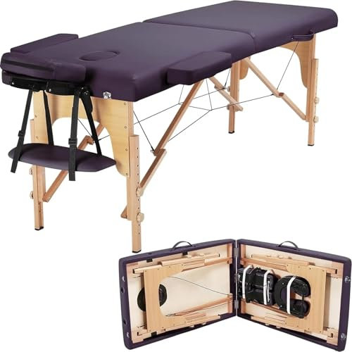 MOHUIED Massageliege klappbar Massagetisch, Spa-Bett, tragbares Wimpernbett, Massagebett, Faltbare Spa-Tische, verstellbar, 2-Fach, mit Tasche(Color 1)