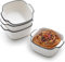 Lot de 4 petits plats de cuisson carrés en céramique de 368,5 g avec poignées, pour micro-ondes et friteuse à air.