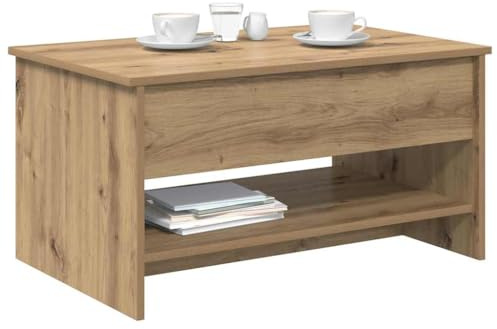 vidaXL Coffee Table Artisan Oak 80 x 50.5 x 41.5 cm Engineered Wood, Living Room, Modern Coffee Table, Durable Accent, Indoor Furniture, Minimalist Centerpiece for Beverages Decor