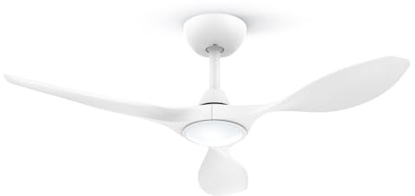 ocioc Ventilador de Techo con Luz LED Regulable Silencioso 132cm Blanco, Lamparas Ventilador de Techo, Motor DC Reversible y Mando a Distancia, Moderno para Salón, Dormitorio, Cocina, Exterior Terraza