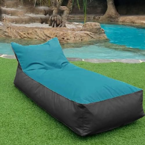 Outdoor Oxford Sitzsack-Bezug – abnehmbarer, waschbarer Pool-Schwimmsofa, Bett, Liege für Erwachsene – Stilvoller grauer & blauer Stuhl für Pool & Indoor-Wohnzimmer (ohne Füllung)