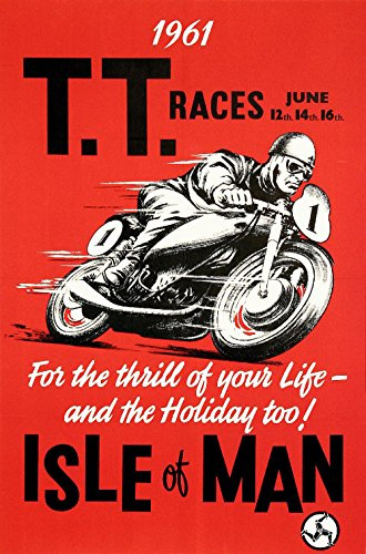 Spiffing Prints Isle of Man TT Motorcycle Racing Poster - Extra Large - Semi Gloss Print
