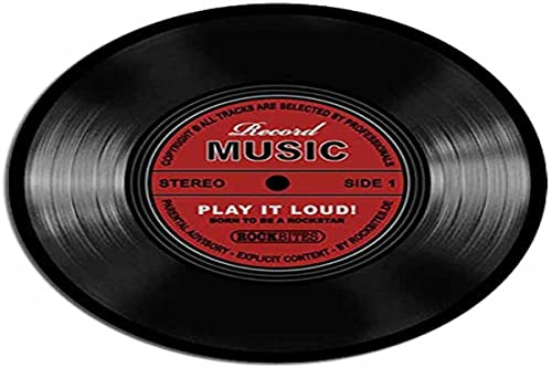 Rock Bites 1012518210 Tapis de souris design – – Record Music rouge 20 cm