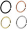 Trend Agent Continuous Ring | Seamless Ring | O-Ring | 4er Set | NASENRING Piercing | Fake Piercing | zum biegen | Edelstahl Ring 1.0 x 6 mm | Gold | Rosé | Schwarz | Silber