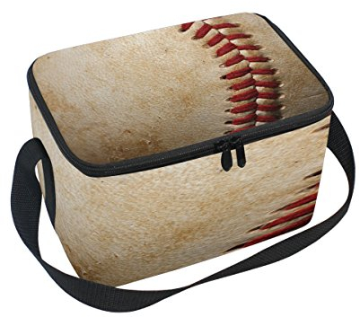 Domoko Kühltasche, Vintage-Baseball-Druck, isolierte Lunch-Tasche für Picknick, Schule, Damen, Herren, Kinder