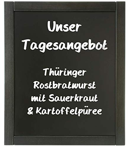 KDS 50x60 Kreidetafel Davao Wandtafel mit Holzrahmen schwarz beidseitig