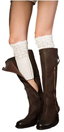 Good partner Legwarmer beinstulpen damen Stiefelstulpen Beinlinge Kurzstulpen (Design 1 (white))