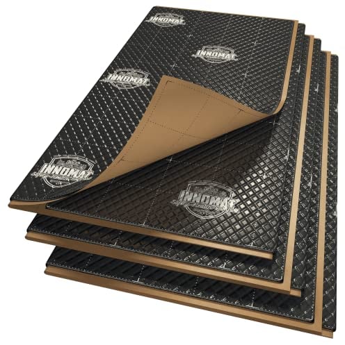 Innomat Schwarz 2,5 mm 3,3 qm Anti Dröhn Dämmmatte Selbstklebende Alubutyl, Auto Dämmung (Schalldämmung, Lärmschutz und Schallschutz für Kfz)
