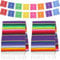 Dreamtop 2pcs 14 x 84 Zoll Mexikanischer Tischläufer Mexikanischen Serape Läufer Baumwolle Bunte Fransen Tisch Läufer mit 16pcs Papel Picado Banner Fiesta Banner für mexikanische Party Hochzeit