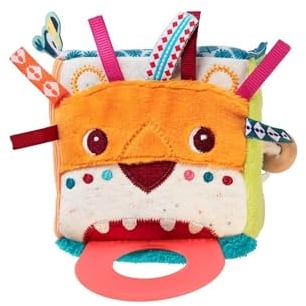 Lilliputiens - Jack Multi-Aktivitätswürfel - Interaktives Stoffspielzeug mit Spiegel, Beißring und Klängen - Fördert Motorik und Sehen - 8 cm - Für Babys ab 3 Monaten - 83123