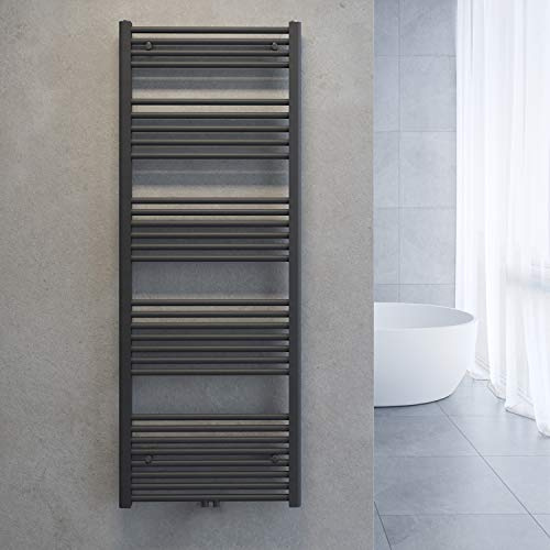 SONNI Handtuchtrockner Heizkörper Bad Mittelanschluss Handtuchwärmer Badheizkörper Anthrazit Gerade 60 x 160cm