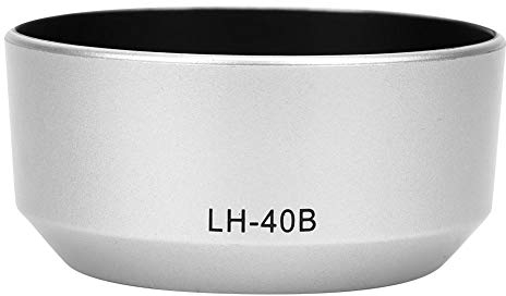 LH-40B Camera Lens Hood,Portable Plastic Sun Shade,Professional Replacement Lens Hood Shade Accessory for Olympus M.ZUIKO 45mm f1.8.(Silver)