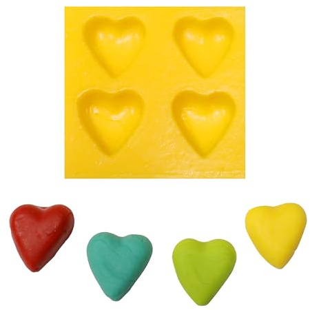 EDELAINE'S Hearts Silicone Molds 4 Cav. Homemade Candy Making