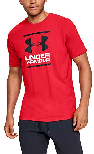 Under Armour Homme UA Gl Foundation Short Sleeve Tee T Shirt, Red/White Black, M EU