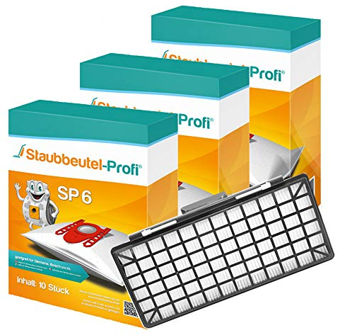 Staubsauger-Beutel-Set SP6 kompatibel mit Swirl S67 geeignet für Bosch Zoo Pro Animal (30 Beutel + 1 Filter)