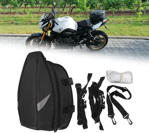 AnXin Motorrad Hecktasche Wasserdicht,Motorrad-Rücksitztasche,Multifunktionale PU Leder Motorradhelmtasche Aufbewahrungstasche Reitrucksack, 18,5 Liter