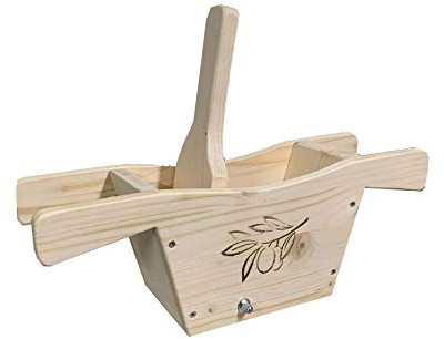 Euroshoppingonline Schiaccia Olive Oliva a Leva in Legno snocciolatoio Manuale Artigianale per bacinella Secchio Leva noccioli