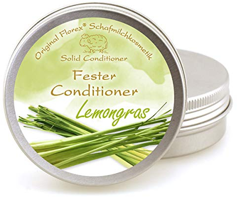 Florex Fester Conditioner 58g, Lemongras mit Schafmilch verpackt in praktischer Dose