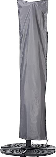 Housse de protection pour parasols cantilever droit | 250 cm x 63 / 57 cm | convient pour parasol jusqu’à Ø 400 cm | polyester tissé Oxford 600D, couleur : gris