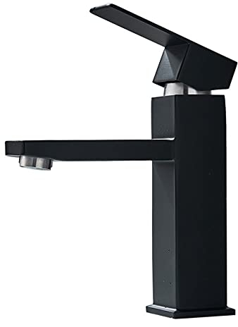 VVW&LIU Grifo para Lavabo de Recipiente de baño Negro Mate