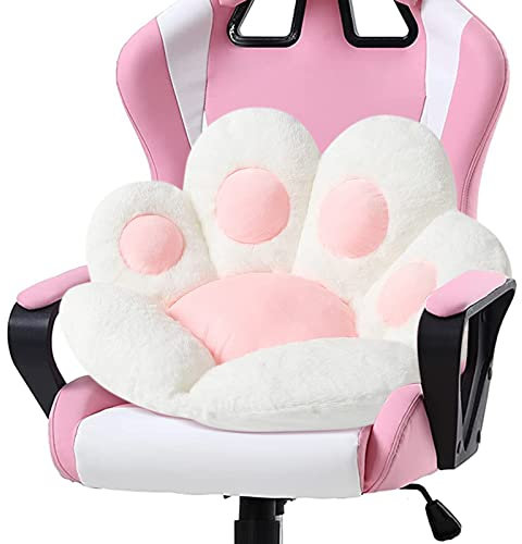 DITUCU Katzenpfoten-Kissen, bequem, Kawaii-Stuhlkissen, Bärenpfote, faules Sofa, Büro, Bodenkissen, niedliches Plüsch-Sitzkissen für Gaming-Stuhl für Esszimmer, Schlafzimmer, Weiß, 79.8x69.8 cm