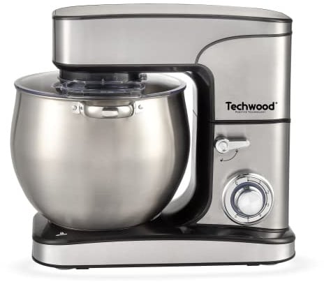 TECHWOOD TRO-1226, Küchenmaschine mit Edelstahlschüssel, 712 l, 2000 Watt, 3/1, Mixer, Edelstahl