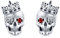 Totenkopf Ohrstecker 925 Sterling Silber Schädel Ohrringe Totenkopf Rose Ohrringe Zirkonia Hypoallergene Schmuck Geschenke Geburtstagsgeschenke Vatertagsgeschenk für Damen Männer (rot)