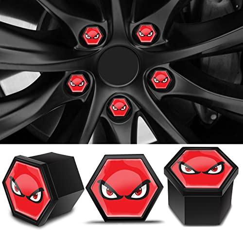 Biomar Labs 19mm Car Wheel Nut Covers 20 Pack with Removal Tool Black LC 13