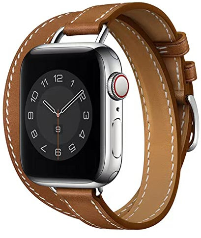HEYOZURY Bracelet Compatible pour Apple Watch - Bracelet Série 10 Cuir Double Tour Mince Femmes 45mm 44mm 41mm 40mm 49mm, Remplacement Original Pour iWatch Band Series 10/9/8/7/SE/6/5/4/3/2/1