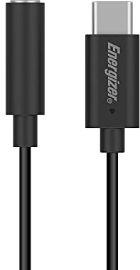 Energizer - Adaptador de Audio Jack a USB-C - Cable de Audio para Smartphones y Tablets - Negro