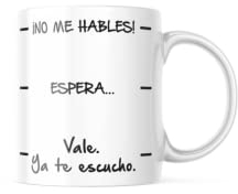 Tazas graciosas con frase Tazas originales para regalar Regalos originales para hombre y mujer Caja regalo con chuches cumpleaños Amigo invisible (No me hables)