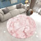 Morbuy Tappeto Salotto Rotondo Grande Pelo Corto, Marmo Stampa Grandi Antiscivolo Tondo Moquette, Soggiorno Bambini Camera,Cucina,Bagno,Domestica Decor Tappeti (120cm,Rosa)
