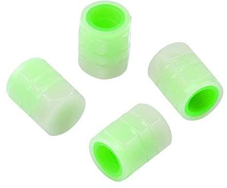 KOBONA Reifen-Ventilkappen, 12 Stück Staubkappen für Autoreifen, Nachtlicht-Reifenluftkappen-Abdeckung, auslaufsichere Dichtung, leuchtende Reifenventil-Vorbauabdeckung für Autos, LKWs, SUV, Fahrrad,