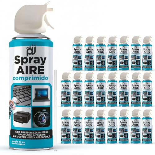PRIME JJ- PACK 24 Spray de Aire comprimido a base de gas para limpieza de material electrónico, 400 ml (24)