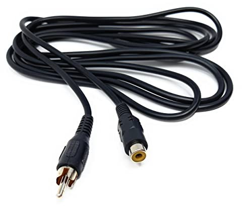 DRUT 2.5m RCA to RCA Socket Mono Single Phono Extension Cable HI-FI/TV Audio Video Lead Cord 8ft Black