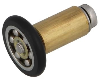 Amig - Rodamiento Mampara de Ducha - Juego de 2 Unidades - Ø 20/17 mm - Rodamiento Frontal y Tornillo M4x25 - Para Puerta Corredera de Duchas de Baños - Poliamida Negro
