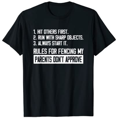 Fechten Regeln Fechten Spiel Säbel Schwert Fechten Sport Fechter T-Shirt