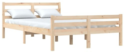 vidaXL Massivholzbett 135x190 cm