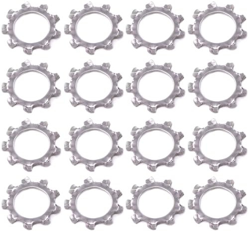 Rondelle di bloccaggio a stella esterne in acciaio inox M10, rondelle di bloccaggio a stella multidente, 120 pezzi
