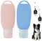 Svitzoot 2 Stück Futtertube zum Befüllen Hund für Haustierausbildung Outdoor-Aktivität Futtertube Hund 90ML mit Dehnbarer Clips Wiederverwendbar Haustier Blau Rosa